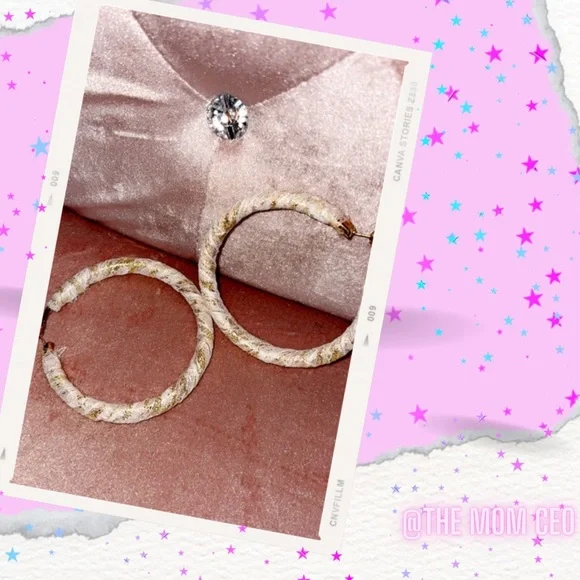 ELEGANT GOLD HOOPS - Picture 2 of 2